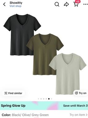 Everyday V-Neck Tee — Black / Olive / Grey Green